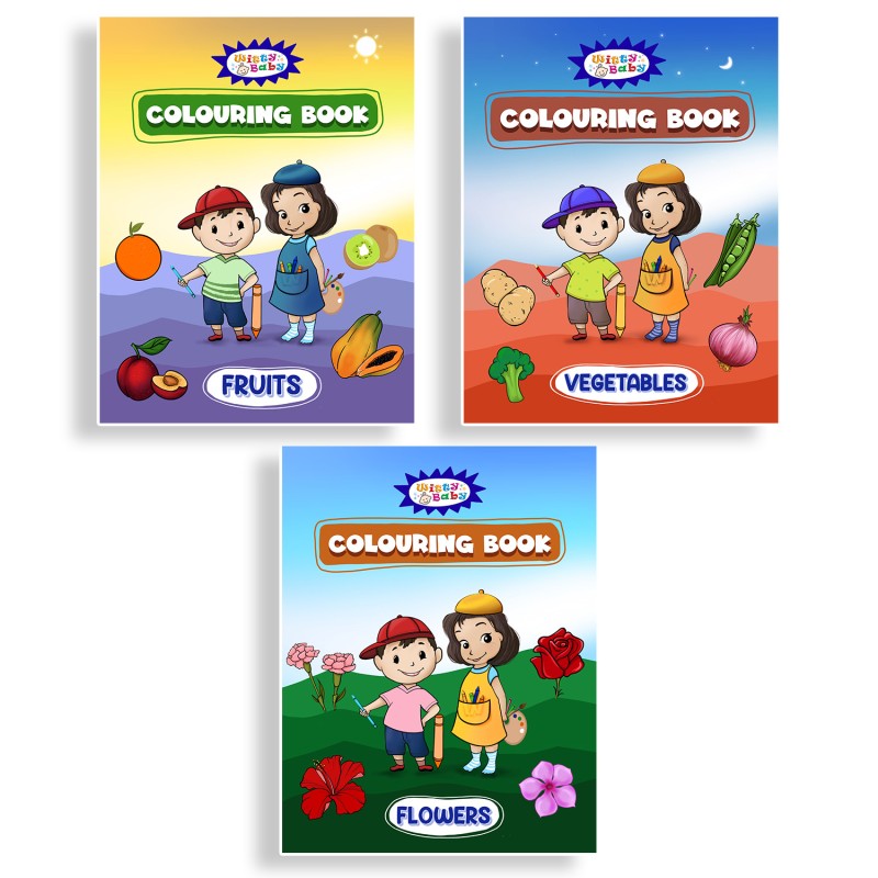 Colouring Books For Kids (set Of 6 Books) - Vegetables, Fruits