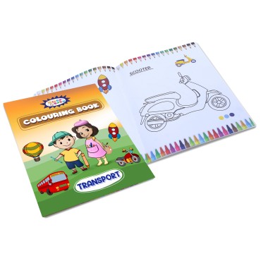  JUMBO A4 Size 16 Pages Transport Colouring Book For Kids 2 to 7 Years